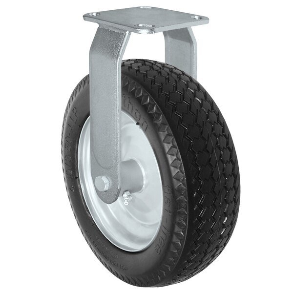 Caster 10x3.5 Rigid Fork (Cam Lock Brake), 10x3.5 Pneumatic Wheel (350, Durastar, Mfr#: 100MR1035FP45BS-03